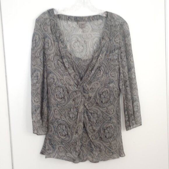 Ann Taylor Sheer Paisley Silk Top with Cami - Picture 1 of 8